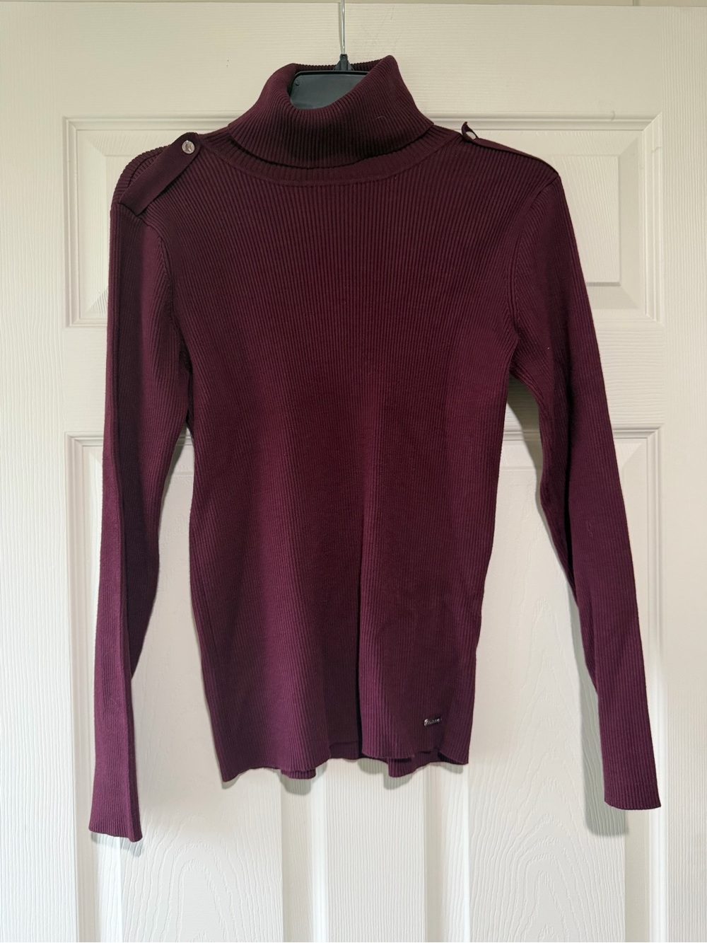 Calvin Klein Ribbed Turtleneck Sweater - Burgundy